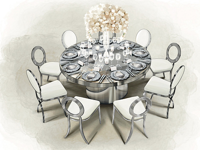 Wedding table set illustration