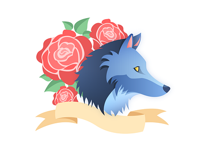 Wolf Digital Illustration assets design digital digital art digital illustration flat graphic design icon illustration illustrator logo logo design minimal roses vector vector illustration web wolf