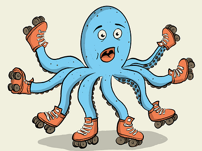 Roller Skate - Octopus illustration