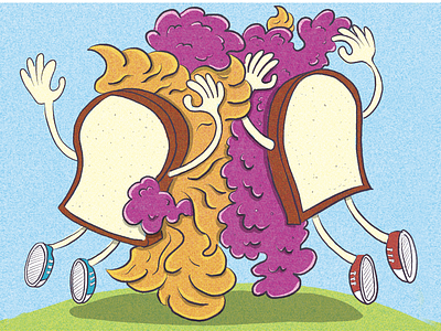Peanut Butter and Jelly collide book design illustration kids monster print procreate