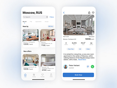 App for rental of apartments and houses design mobile app mobile app design ui ux