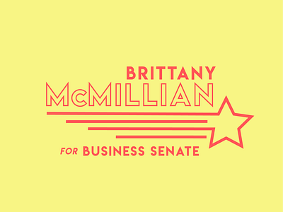 Brittany McMillian for Business Senate 2019 brand identity campaigns graphic design logo project management