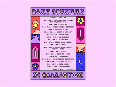 Quarantine Schedule 2020 advertising aesthetics branding graphic design illustration illustrator quarantine schedule typography vector