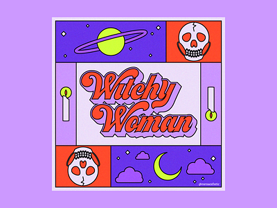 Witchy Woman 2020 60s advertising aesthetic band art brand identity branding collage design design graphic design halloween illustration illustrator song lyrics typography vector art vector design