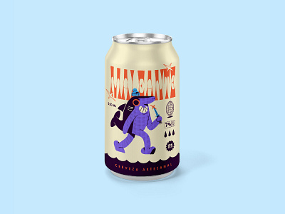 Cerveza Maleante Can branding character design designer illustration illustrator packaging type