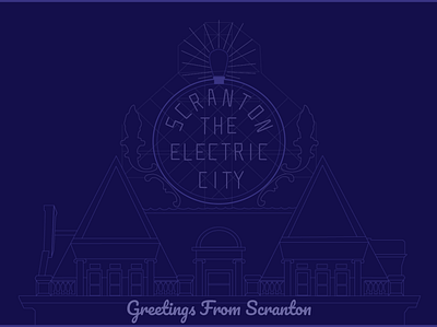 Scranton Outline city design dribbleweeklywarmup illustrator outline outlines purple scranton vector