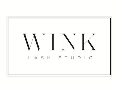 WINK Lash Studio Logo black and white brand logo simple type