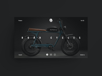 Roar Cycle Homepage branding dark mode design ui ux web website