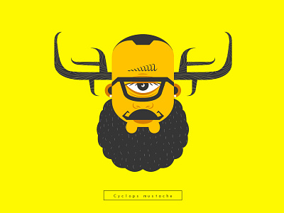 Cyclops mustache beard cyclops draw hipster ilustración mustache
