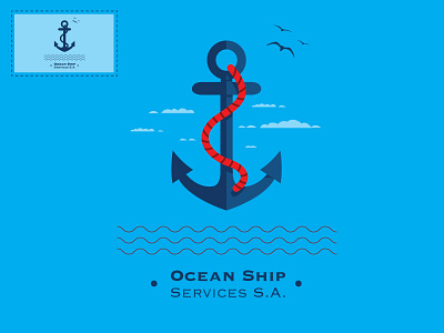 Ocean Ship Services ancla logo mar marineros oceano vector