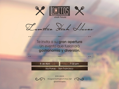 Lomito Steak house invitación