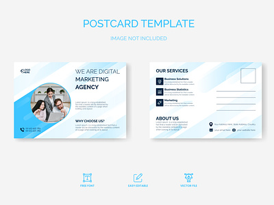 Marketing agency postcard template design