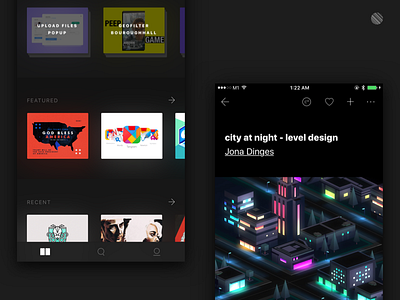 Night apple dark dribbble flat ios mobile night ui