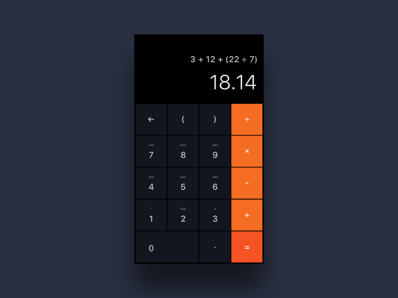 Calculator by Jun on Dribbble