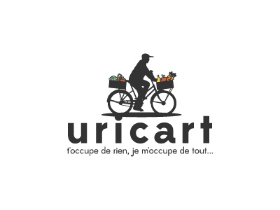 Uricart Logo Design bicycle food fruit logo market minimal vegetable