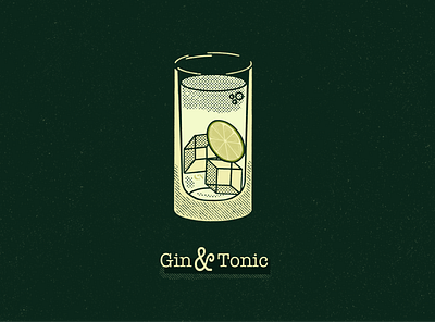 Gin & Tonic cocktail gin and tonic illustraion illustration art illustration design illustration digital print procreate texture true grit texture supply