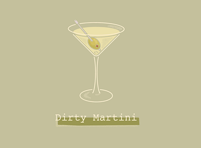 Dirty Martini cocktail cocktail illustration cocktails daily illustration day 13 digital illustration digitalart illustration illustration art procreate texture truegrittexturesupply