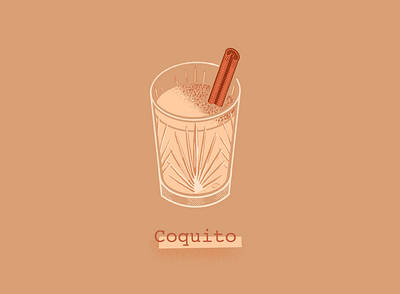 Coquito cocktail cocktail illustration dailyillustration day14 digital illustration digitalart illustration illustration art illustration artist procreate texture