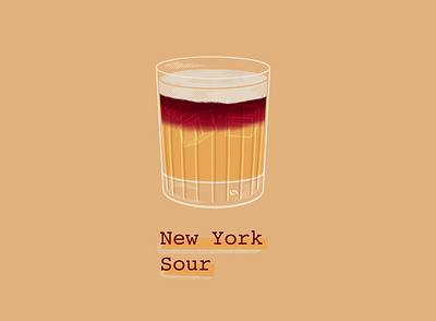 New York Sour cocktail cocktail illustration daily illustration day 16 digital illustration digitalart illustration illustration art illustration artist texture truegrittexturesupply