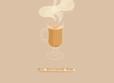 Hot Buttered Rum cocktail cocktail illustration daily illustration day 17 digital illustration digitalart illustration illustration art illustration artist procreate texture truegrittexturesupply