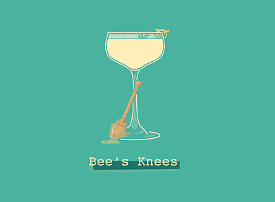 Bee s knees cocktail cocktail illustration daily illustration day 20 digital illustration illustration illustration art illustration artist procreate texture truegrittexturesupply