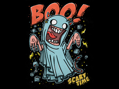 Boo! boo cartoon demon devil ghost ghosts halloween scary spirit time