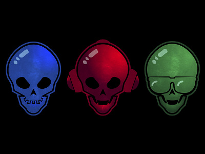 Skulls colors bones color colors dark halloween icon logo scary skulls vector