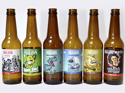 Cervezas Alegría alegria beer cartoon cervezas color craftbeer label labels