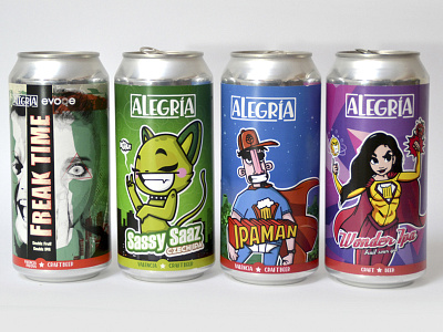 Cervezas Alegría alegria beer beers can cans cartoon cervezas colors craftbeer label labels