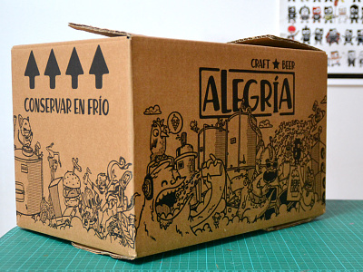 Cervezas Alegría alegria beer beers box cartoon cervezas craftbeer doodle illustration packaging party