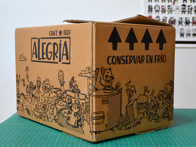 Cervezas Alegría alegria beer beers box cartoon cervezas craftbeer doodle illustration packaging