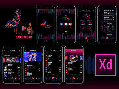 "MUSIC MAX" MUSIC PLAYER APP UI/UX DESIGN DESIGN