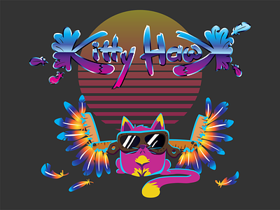 Kitty Hawk 80s 80s logo concept game concept game logo illustration kitty hawk logo promo art promotional art vaporwave vaporwave logo vector vector character vector illustration vr game