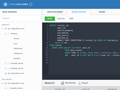 DataScience: Data Explorer SQL Editor code data ui ux