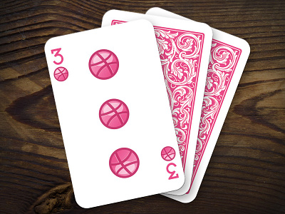 3 Dribbble Invites dribbble invite invites playing cards wood