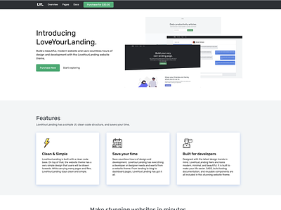 LoveYourLanding HTML Website Theme app html website theme html website theme landing page webdesign website theme