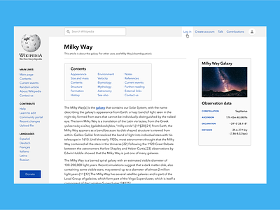 Wikipedia Page Redesign redesign webdesign wikipedia