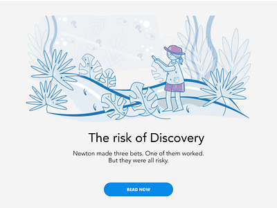 The risk of Discovery article blog branding character illustration illustrator placeholder ui writing