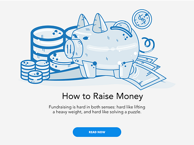 How to Raise Money article blog branding character characterdesign design illustration logo vector writing
