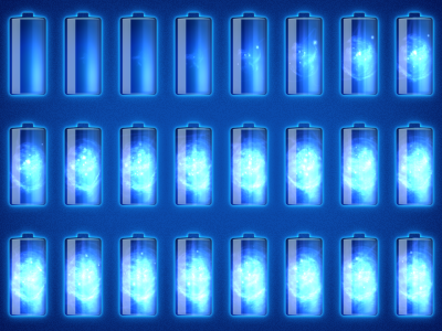 Battery animation blue game icon particle