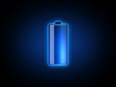 Battery (Animation) animation blue energy gif glow icon power
