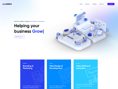 Cuebites - Digital Agency Landing Page agency design agency ui cuebites digital agency ui it ui ui ux