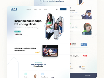 Lead Academy - Landing page UI edutech design edutech website elearning ui landing page lead academy ui uiux website design