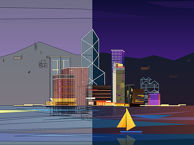 City_HongKong city iillustrator product illustration