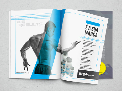 Get big! advertising conceptual desing fitness magazine minimal sport supplement