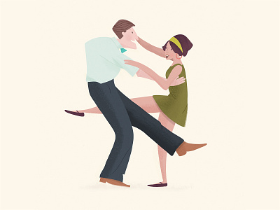 Lindyhop dance party action character character design dance party dancers debut first shot illustration melanie pavao movement people procreate texture