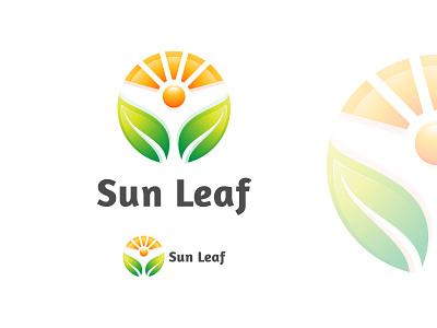 sunleaf brand logo design colorful logo company logo creative design icon leaf logo modern natural logo sun sunflower