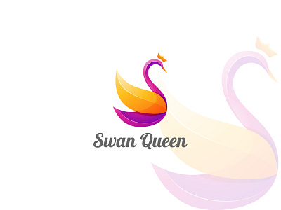 beautiful swan queen logo concept design app brand logo design branding colorful logo company logo creative design illustration logo modern