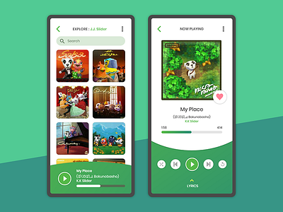 UI Challenge 9: Music Player animal crossing dailyui dailyuichallenge design music app music player ui