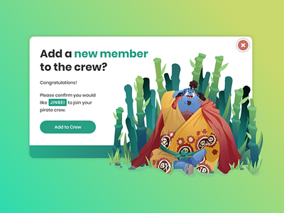 UI Challenge 16: Popup dailyui dailyuichallenge design illustration jimbei jimbei one piece onepiece ui